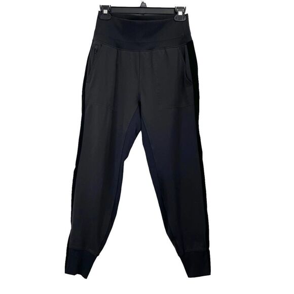 Athleta Venice Velvet Stripe Jogger Pants Sz S black - Picture 4 of 11